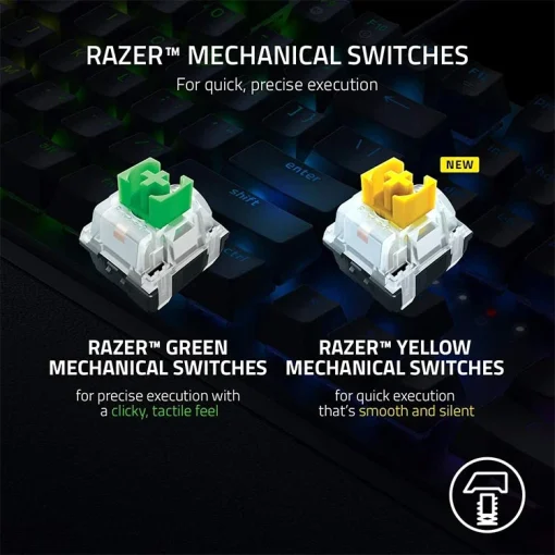خرید کیبورد گیمینگ ریزر Razer BlackWidow V3 - سوئیچ سبز - تصویر 6