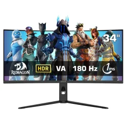 خرید مانیتور گیمینگ 34 اینچ خمیده ردراگون Redragon Curved GMQ3418RVC
